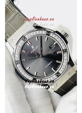 Hublot Classic Fusion Stainless Steel Grey Dial Swiss Replica Watch 1:1 Mirror Quality 