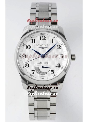 Longines Master Collection Automatic Power Reserve White Dial Swiss Replica Watch Steel Strap