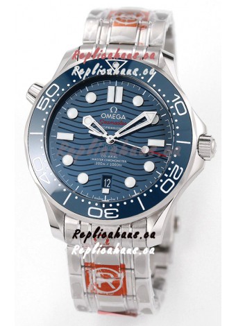Omega Seamaster 300M Master Chronometer Blue Swiss 904L Steel 1:1 Mirror Replica Watch