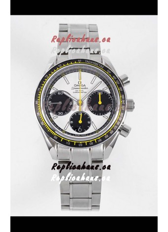 Omega Speedmaster Racing 904L Steel Chronograph 1:1 Mirror Replica in White Dial