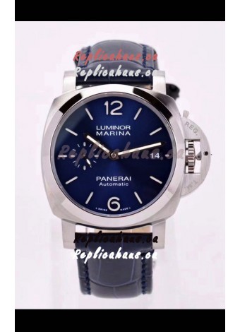 Panerai Luminor PAM01393 Automatic Blue Dial 42MM 1:1 Mirror Quality - 904L Steel in Leather Strap