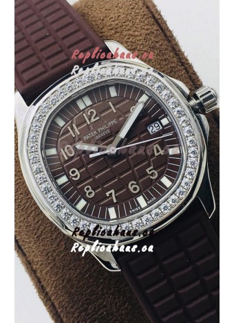 Patek Philippe Aquanaut 5067A Swiss Replica Brown Dial in Stainless Steel Diamonds Bezel 35MM