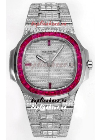 Patek Philippe Nautilus 5711/A Swiss Replica Watch 1:1 Mirror Replica in 904L Steel Diamonds Casing