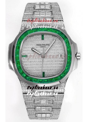 Patek Philippe Nautilus 5711/A Swiss Replica Watch 1:1 Mirror Replica in 904L Steel Diamonds Casing