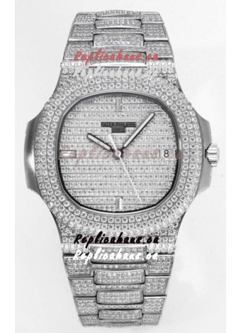 Patek Philippe Nautilus 5711/A Swiss Replica Watch 1:1 Mirror Replica in 904L Steel Diamonds Casing