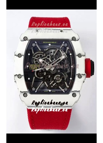 Richard Mille RM35-01 Rafael Nadal Carbon Fiber Casing with Genuine Tourbillon Super Clone Watch 
