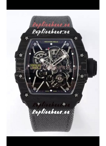 Richard Mille RM35-01 Rafael Nadal Carbon Fiber Casing with Genuine Tourbillon Super Clone Watch 