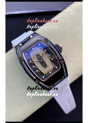 Richard Mille RM-07-01 Diamonds Dial Black Ceramic Ladies 1:1 Swiss Replica Watch 