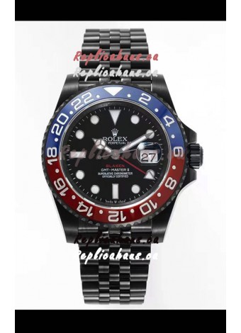 Rolex GMT Masters II REF.126710BLRO PEPSI BLAKEN Swiss Replica - 904L Steel in DLC Coating