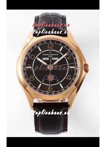 Vacheron Constantin Fiftysix Edition Rose Gold Watch 904L Steel 1:1 Mriror Replica Black Dial 