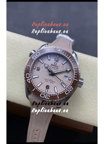 Omega Seamaster Planet Ocean 600M 43.50 MM Steel Casing with Beige Dial 1:1 Mirror Replica