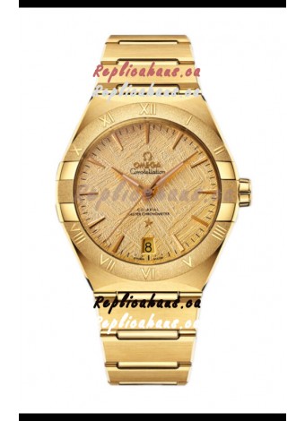 Omega Co-Axial Constellation Yellow Gold Meteorite Dial 1:1 Mirror Replica 41MM