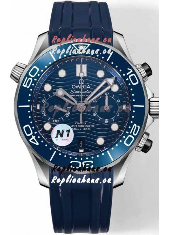 Omega Seamaster Co-Axial Master Chronograph Stainless Steel Blue Strap 44MM 1:1 Mirror Replica
