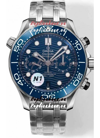 Omega Seamaster Co-Axial Master Chronograph Stainless Steel Blue Dial 44MM 1:1 Mirror Replica
