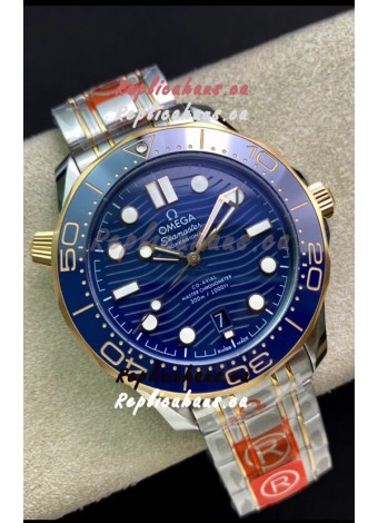 Omega Seamaster 300M Co-Axial Master Chronometer Blue Dial Two Tone Casing 1:1 Mirror Replica