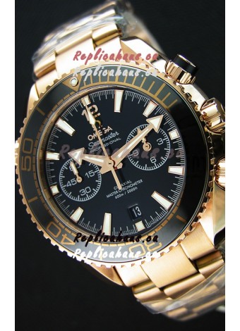 Omega Seamaster Planet Ocean 600M Chronograph 1:1 Mirror Replica Pink Gold Watch 
