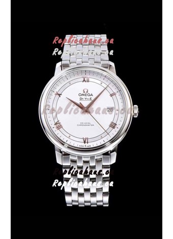 Omega De Ville Prestige Co-Axial 36.8MM White Dial 1:1 Swiss Mirror Replica Watch 
