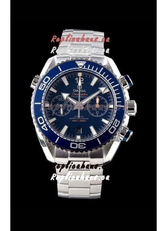 Omega Planet Ocean 600M Chronograph 904L Steel Blue Dial 1:1 Mirror Replica Watch 