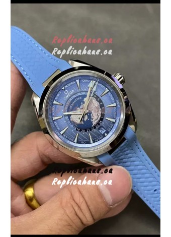 Omega Seamaster Aquaterra 150M Worldtimer Summer Blue 1:1 Mirror Replica Watch