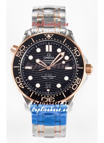 Omega Seamaster Super Clone 300M Master Chronometer Blue Swiss 2 Tone Watch