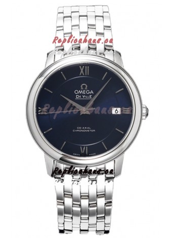 Omega De Ville Co-Axial Chronometer 36.8MM Swiss Replica Watch in Dark Blue Dial 