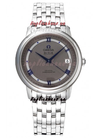 Omega De Ville Co-Axial Chronometer 36.8MM Swiss Replica Watch in Dark Grey Dial 