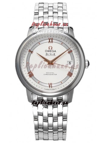 Omega De Ville Co-Axial Chronometer 36.8MM Swiss Replica Watch in White Dial
