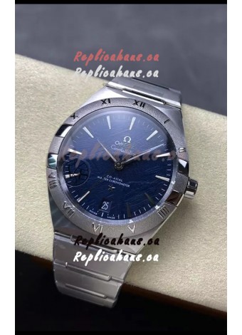 Omega Super Clone Co-Axial Constellation Stainless Blue Textured Dial Replica Watch
