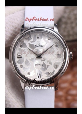 Omega De Ville Floral Dial Swiss Quartz Movement in Steel Casing 