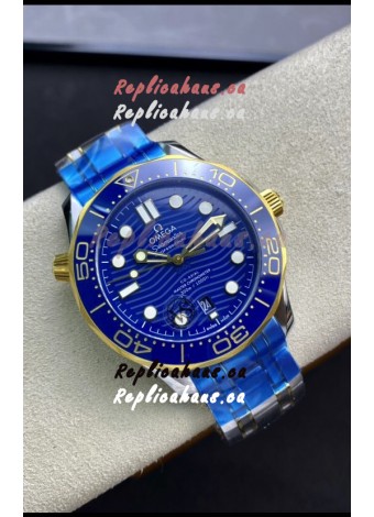 Omega Seamaster 300M Co-Axial Master Chronometer Blue Dial Two Tone Casing 1:1 Mirror Replica