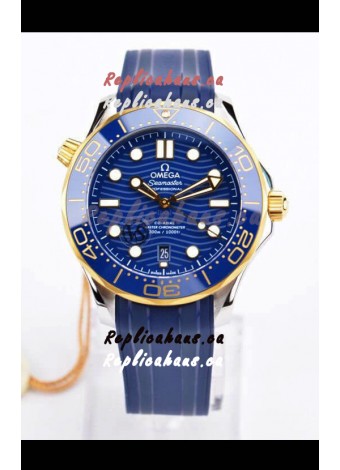 Omega Seamaster 300M Co-Axial Master Chronometer Blue Dial Two Tone Casing 1:1 Mirror Replica