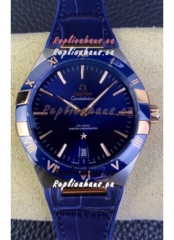 Omega Co-Axial Constellation 41MM 904L Steel - Blue Dial 1:1 Mirror Replica Watch