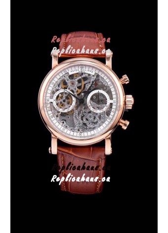 Patek Philippe Complications Skeleton Chronograph Watch in Rose Gold 