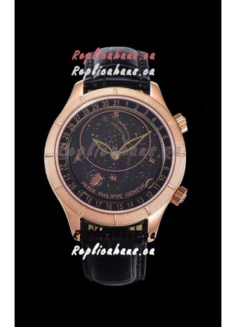 Patek Philippe 6102R Grand Compilations Handwind Swiss Replica Watch - Rugged Bezel Black Dial