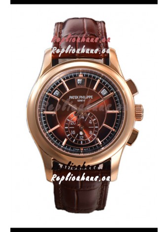 Patek Philippe 5205 Complications Moonphase Brown Dial 1:1 Mirror Swiss Replica Watch