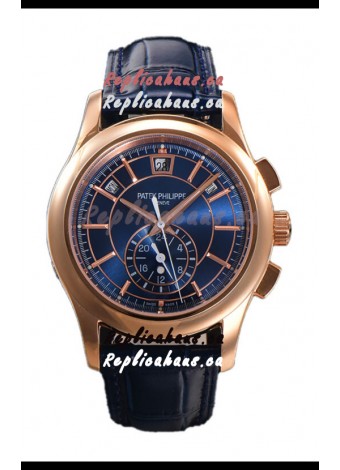 Patek Philippe 5205 Complications Moonphase Blue Dial 1:1 Mirror Swiss Replica Watch