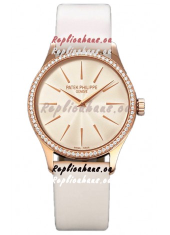 Patek Philippe Calatrava 4997 Ladies Rose Gold Yellow Dial with Swiss Automatic Movement Watch