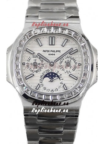 Patek Philippe Nautilus 5740 Perpetual Calendar Stainless Steel White Dial Swiss Replica Watch 
