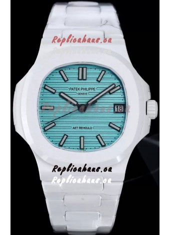 Patek Philippe Nautilus 5711 AET Remould White Ceramic Edition Green Dial Swiss Replica Watch