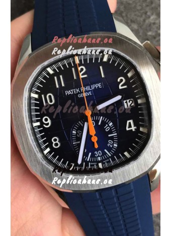 Patek Philippe Aquanaut 5968 Chronograph Steel Casing Blue Dial Watch in Swiss Automatic Movement