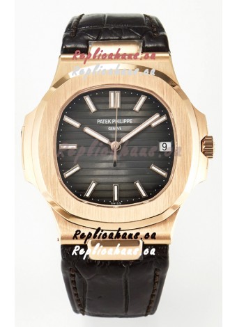 Patek Philippe Super Clone Nautilus 5711R-001 904L Rose Gold Brown Dial 