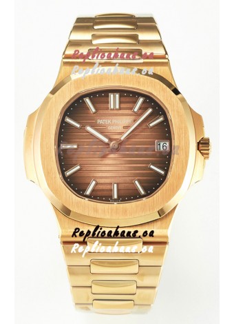 Patek Philippe Super Clone Nautilus 5711/1R-001 in Rose Gold Brown Dial