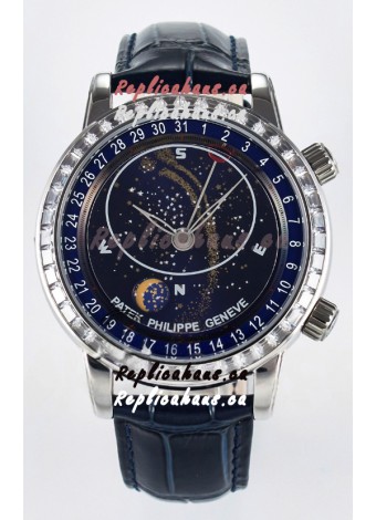 Patek Philippe 6104 Grand Complications Superclone Watch in Stainless Steel - Diamonds Bezel 