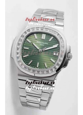 Patek Philippe Nautilus 5711/1A-014 1:1 Mirror Swiss Replica Watch in Green Dial 904L Steel 