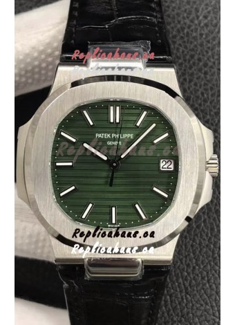 Patek Philippe Nautilus 5711/1A-014 1:1 Mirror Swiss Replica Watch in Green Dial 904L Steel 