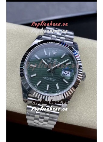 Rolex Datejust Cal.3235 Movement 1:1 Mirror Replica 904L Steel 41MM - Green Fluted Motif Dial