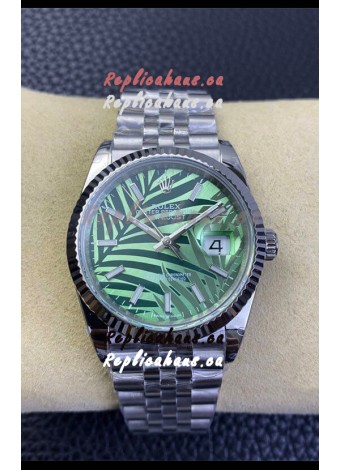 Rolex Datejust Cal.3235 Movement 1:1 Mirror Replica 904L Steel 36MM - Green Palm-Motif Dial