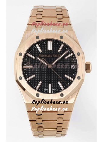 Audemars Piguet Royal Oak 15510 50th Anniversary 41MM Black Dial Rose Gold 41MM 1:1 Mirror Replica