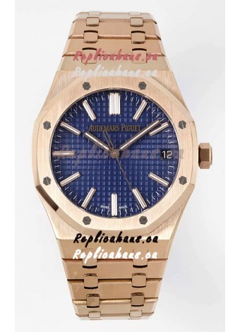 Audemars Piguet Royal Oak 15510 50th Anniversary 41MM Blue Dial Rose Gold 41MM 1:1 Mirror Replica
