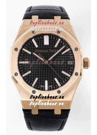 Audemars Piguet Royal Oak 15510 50th Anniversary 41MM Black Dial Rose Gold 41MM 1:1 Mirror Replica
